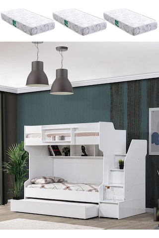 Ranza, Cesur Yavrulu Ranza - Beyaz 3 Adet Comfort Yatak 90 X 190 CM
