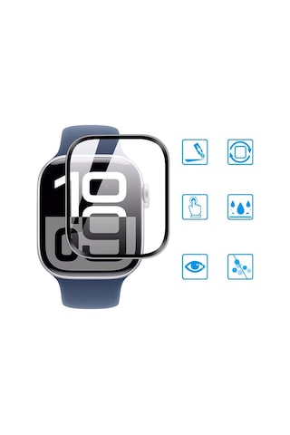 Apple Uyumlu Watch Series 10 42mm Polymer Temperli Nano 0.5 Mm Watch Ekran Koruyucu