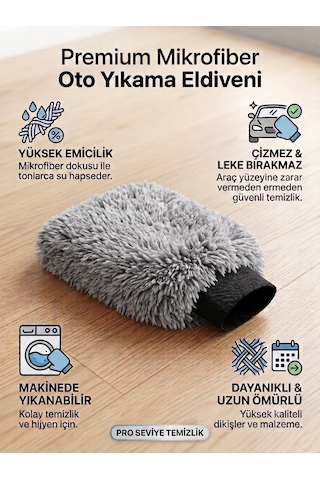 Misgibi Oto Yıkama Eldiveni Çizmez Mikrofiber Araç Temizlik Eldiveni