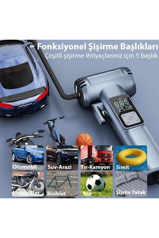 150ps 6000mah 4in1 Emniyet Kemer Kesici Cam Kırıcı Araç Lastik Şişirme Pompası Komprosor Powerbank Diğer