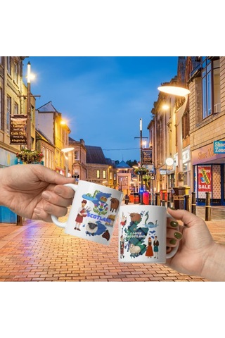 İskoçya Kupa Bardak 2 Adet Seyahat Hatıra Scotland Mug