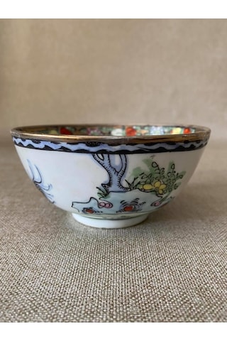 Horoz Motifli El İşçilikli Porselen Kase 5,5 cm - Porselen Çerezlik