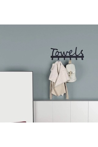 Novahub Modern Banyo Askısı - Pratik Siyah Çelik Duvar Tipi Siyah