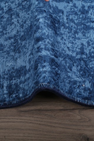 Nova Lacivert 80x150 + 50x80 Cm Büyük Ebat 2'li Banyo Halısı Paspas Seti Yıkanabilir Klozet Takımı Lacivert