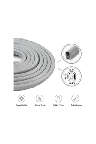 Araç Kapı Koruma Fitili Çarpma Çizilme Önleyici Fitil Gri 5 Metre