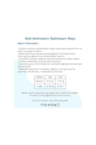 Owlishop Owli Swimwarm Üşütmeyen Bebek Mayosu Sarı - Siyah