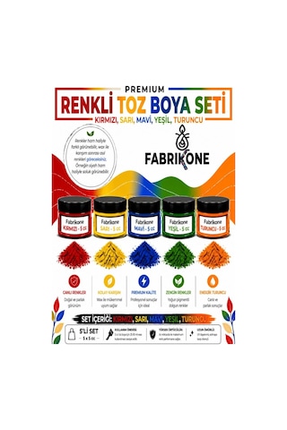 5'li Set Premium Parafin Soya Wax Toz Mum Boyası Hobi Seti - 5 Cc Kırmızı, Sarı, Mavi, Yeşil, Turuncu Bkfab5ksrmyt5g Karışık