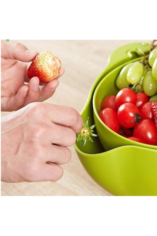 Çok Amaçlı 360 Derece Dönebilir Pratik Hazneli Mutfak Süzgeç Elek Çok Renkli