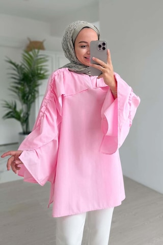 Kahijab Fırfır Detay Gömlek - Pembe Pembe