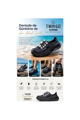 Twingo Eva Hafif Günlük Deniz & Spor Ayakkabısı Unisex Siyah