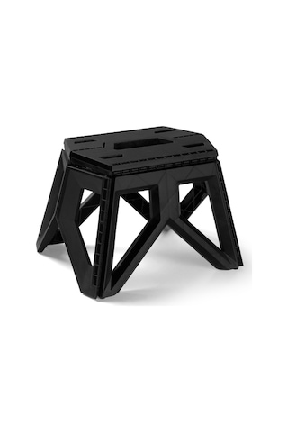 Suofeng Kamp Balıkçılık Plastik Katlanır Sandalye Kısa Stil - Siyah Siyah