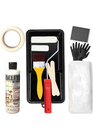 Selfy Decor 500 Cc 750 Gr Antik Beyaz Kendinden Vernikli Dolap Boyama Seti