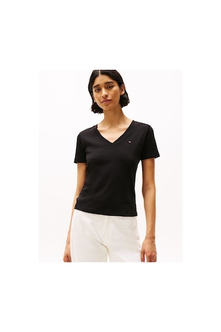 Tommy Hilfiger Slım Cody V-nk S/s Tee Kadın Siyah T-shirt - Ww0ww40584