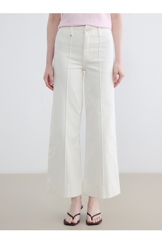 Lcw Modest Ekru Wideleg Fit Kadın Jean Pantolon