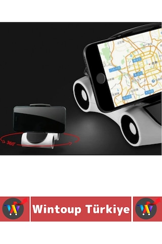Kendinden Yapışkanlı Otomobil 360 Derece Dik Yatay Kullanım Araba Tasarımlı Araç İçi Telefon Tutucu
