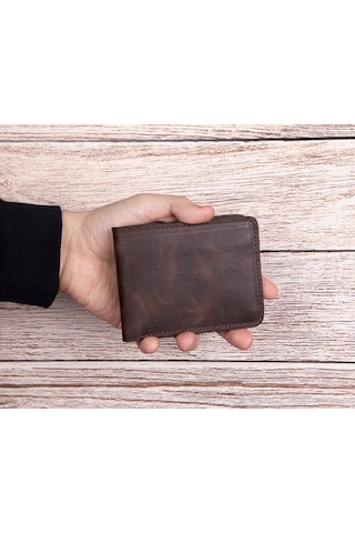 Pier Deri Erkek Cüzdan Acı Kahve Kahverengi