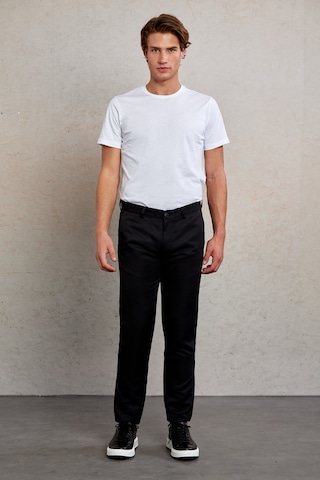 Hatemoğlu Siyah D. Slim Fit Desenli Yandan Cep Kanvas Pantolon Siyah