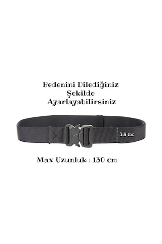 Çantachım Plastik Tokalı Klipsli Kemer Taktikal Tarz Siyah