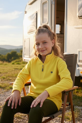 Lela Yumuşak Dokulu Fermuarlı Dik Yaka Şardonlu Kışlık Unisex Çocuk Polar 5905002 Sarı