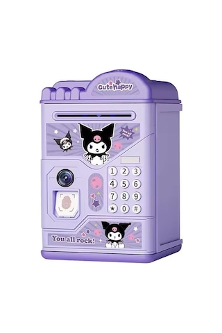 Kuromi Elektronik Atm Kumbara, Şifreli Ve Parmak İzi Korumalı, Müzikli, Mor Genel
