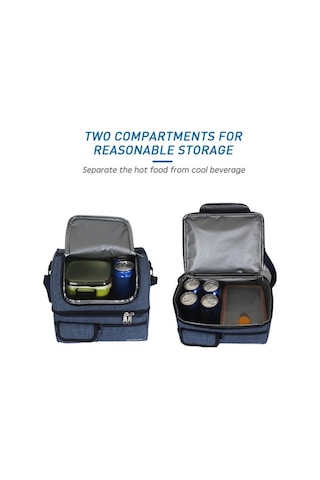 Novahub Çift Bölmeli Termal Soğutucu Çanta - Suya Dayanıklı Omuz Askılı, Plaj-ofis-piknik İçin Ergonomik Tasarım, Çok Renkli Çok Renkli