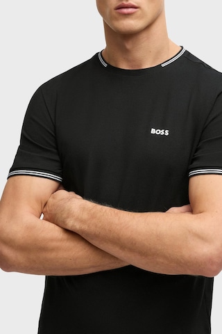 Boss Streç Pamuklu Regular Fit Bisiklet Yaka T Shirt Erkek T Shirt 50521245 001 Siyah