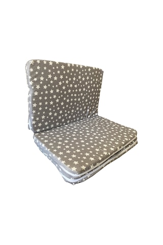 Katlanır Çocuk Yatağı Sünger Yatak Çocuk Oyun Minderi 60x120-4 Cm Gri Yıldız