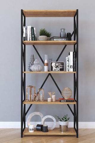 5 Raflı Metal Kitaplık Ofis Rafı Çok Amaçlı Metal Raf