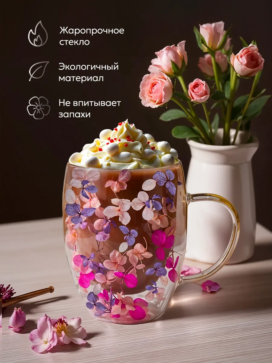 Joland Çift Tabanlı Çiçek Desenli Kupa 293299721 Pembe