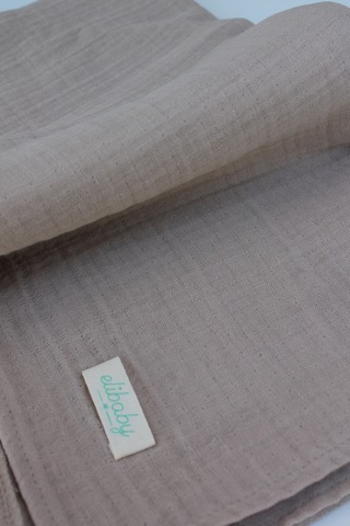 Organik Pamuk Ekstra Yumuşak 4 Katlı Müslin Battaniye 85x100 CM Bej