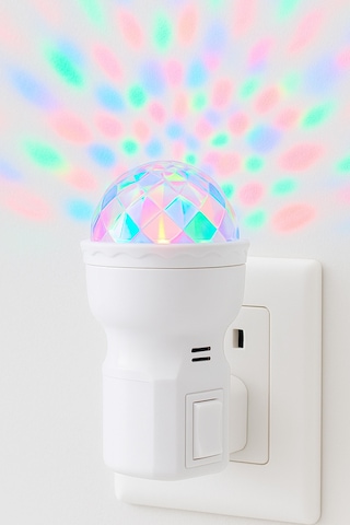 Rgb Hareketli Işık Gece Lambası Dome Tip On/off Tuşlu Koridor Uyuma Işığı Renkli Işık Beyaz Es621 Beyaz