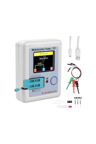 Lcr-tc1 1.8 "tft Lcd Ekran Çok Metre Transistör Test Cihazı Diyot Triyot Kapasitör Direnç Test Ölçer Mosfet Npn Pnp Triyak Mos