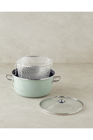 English Home Sartagi Emaye Kızartma Tenceresi 22 Cm Açık Mint Açık Mint