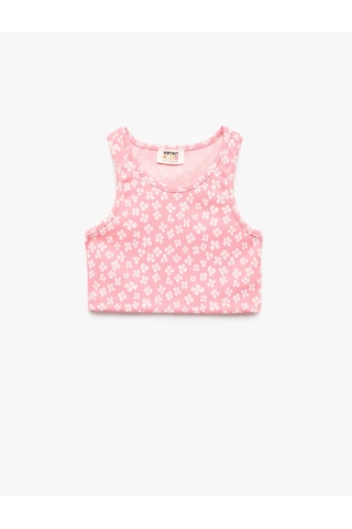 Koton Bisiklet Yaka Kolsuz Çiçek Desenli Crop Atlet Pembe Desenli 5skg30125ak Pembe Desenli