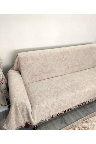 Pamuklu Kaymaz Alaca Maxi Boy Kolları Kapatan Koltuk Örtüsü 170x320 -bej Bej