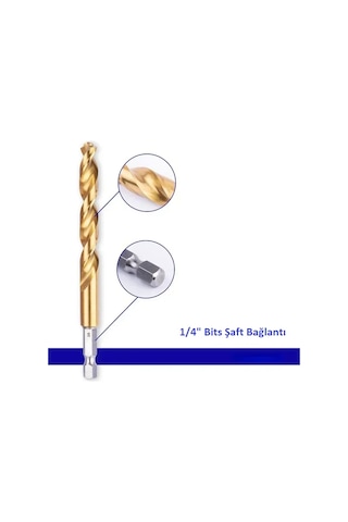 Venoa Dt03 Tin Kaplı Bits Saplı Hss Delici Matkap Uç Seti 3 Parça