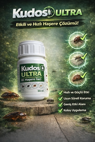 Kudos Ultra Ec Haşere İlacı 50 Ml Kene, Sivrisinek, Karasinek, Tahtakurusu, Hamamböceği Kudos Ultra Ec Haşere İlacı 50 Ml Kene, Sivrisinek, Karasinek, Tahtakurusu, Hamamböceği