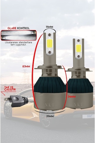 Opel Astra J K 2010 Sonrası Kısa Far Xenon Led Şimşek Etkili Beyaz H7