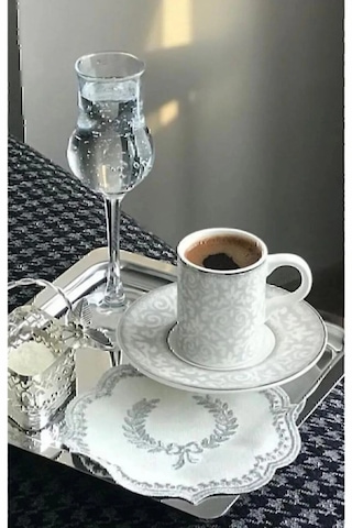 2 Adet Lüx Kare Paslanmaz Çelik Gümüş Renk 21x21cm Kahve Servis Sunum Tepsisi & Tabağı Gri - Gümüş