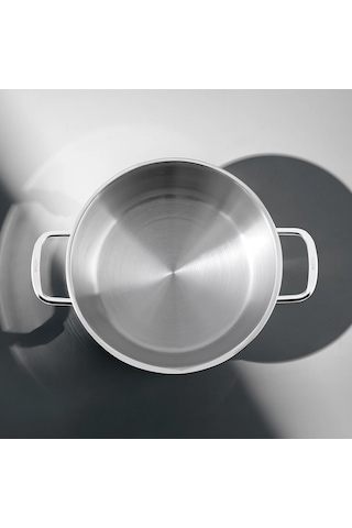 Nehir Silver 24 Cm Derin Tencere - Paslanmaz Çelik Tencere Gri