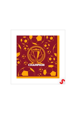 Futbol Temalı Sarı Kırmızı Champion Peçete - 33 Cm X 16 Adet