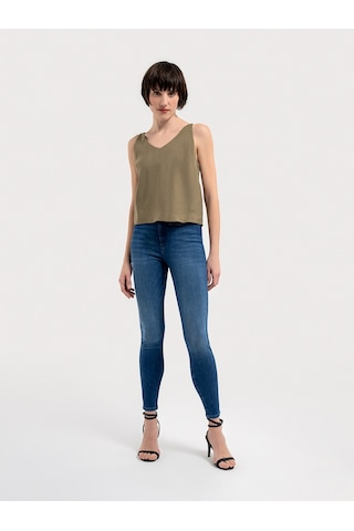 Regular Fit Kadın Bluz K.kol Haki