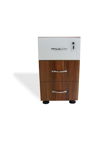 Burovena Vena Sıla Ofis Çalışma Masa Takımı Erik-Beyaz Erik