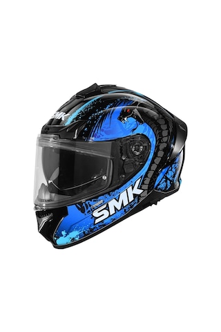 Smk Typhoon Reptile Siyah-mavi Dragon Kapalı Kask