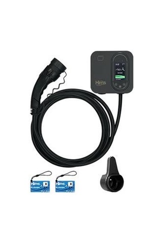 Hims HCDKS-22 22 KW Tip 2 Soketli 5M Kablolu Siyah Smart Elektrikli Araç Şarj İstasyonu