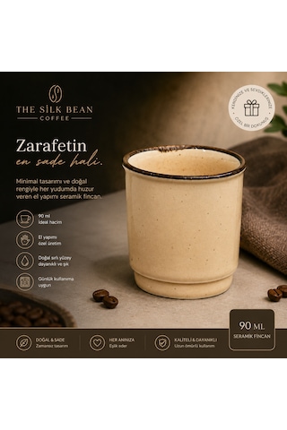 Porselen Kulpsuz Kum Beji Espresso Fincan Bardak Bej