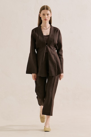 Manuka Keten Pileli Kimono Ceket Acıkahve Ss26ckt00016-23.6552