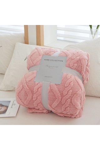 Pembe Mercan Polar Basit Battaniye İskandinav Tarzı Çiçek Gazlı Bez Klima Yorgan Yumuşak Nefes Wrap Battaniye Yatak Örtüsü Ekose 100 150cm