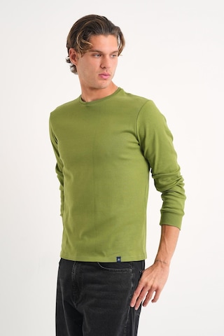 Alexander Gardi Alexandergardı Uzun Kollu Bisiklet Yaka Basic Sweatshirt Haki
