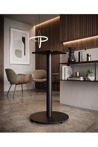 Matte Prime Bistro Yuvarlak Masa Ayağı 74cm - Kafe Restoran Ve Evler İçin Siyah